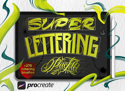 Super Lettering Pack – Over 270 Professional Brushes for Procreate