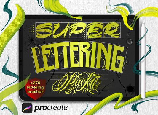 Super Lettering Pack – Over 270 Professional Brushes for Procreate