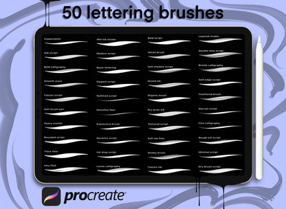 Lettering brushes for Procreate