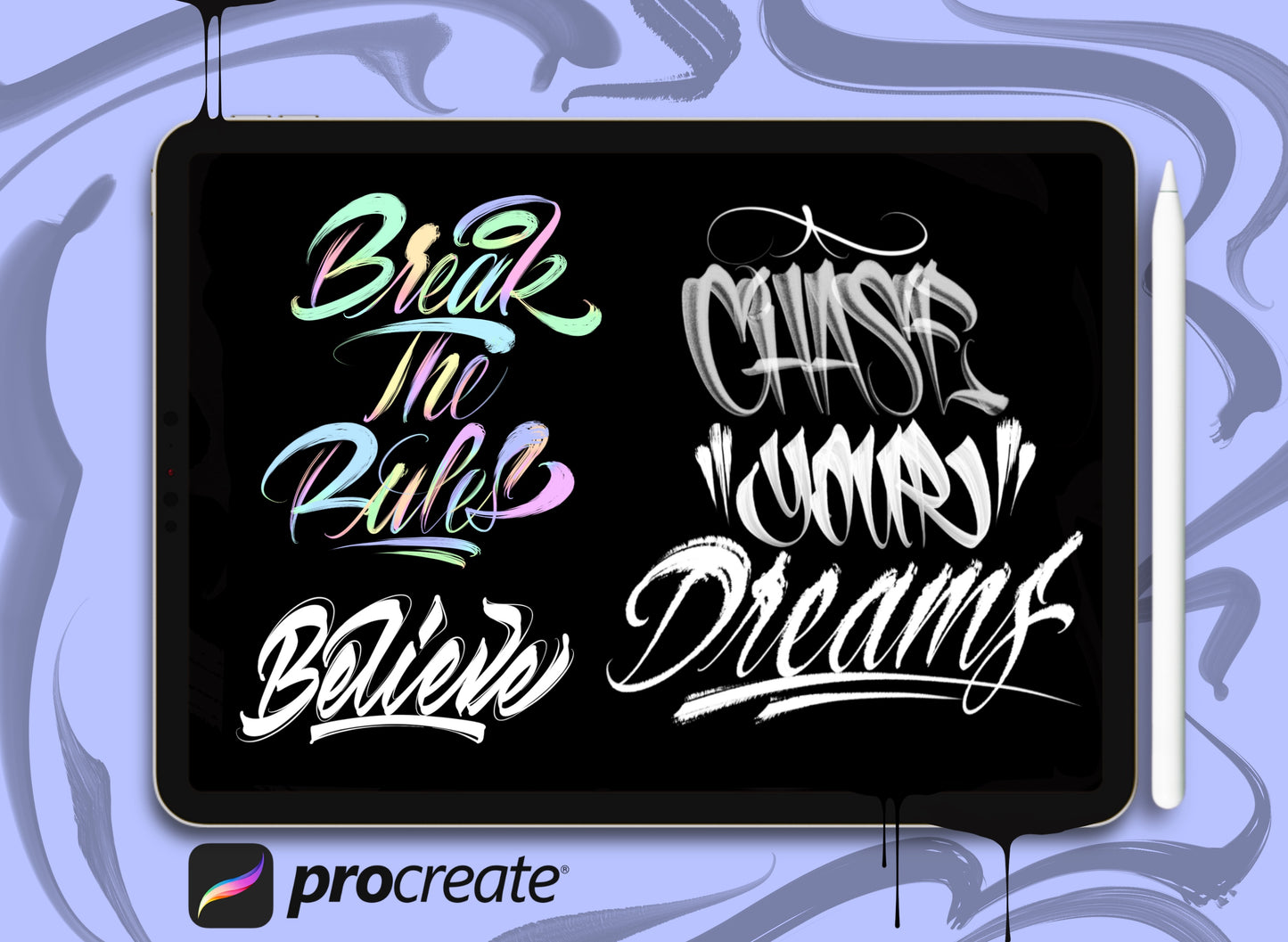 Lettering brushes for Procreate