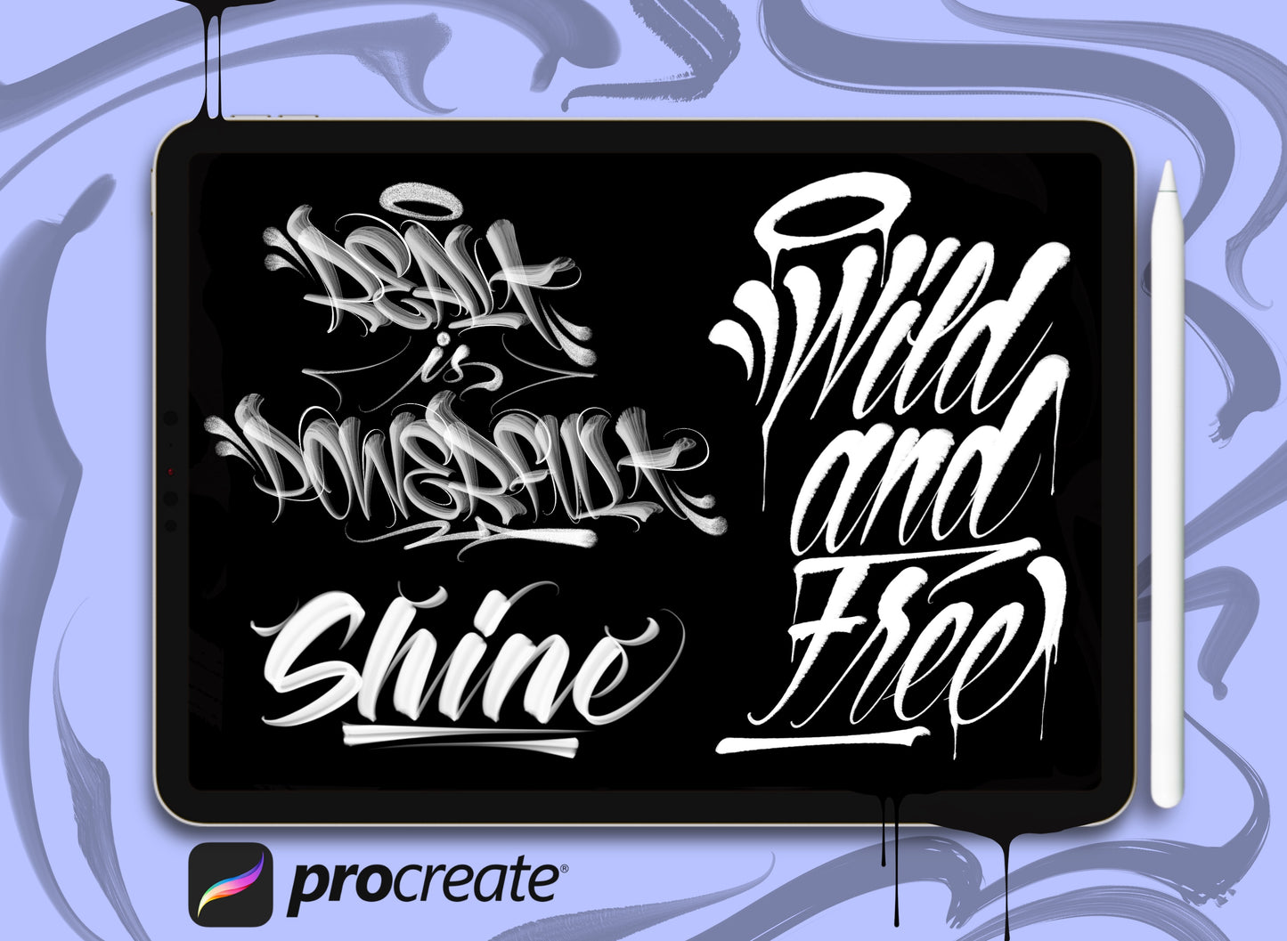 Lettering brushes for Procreate