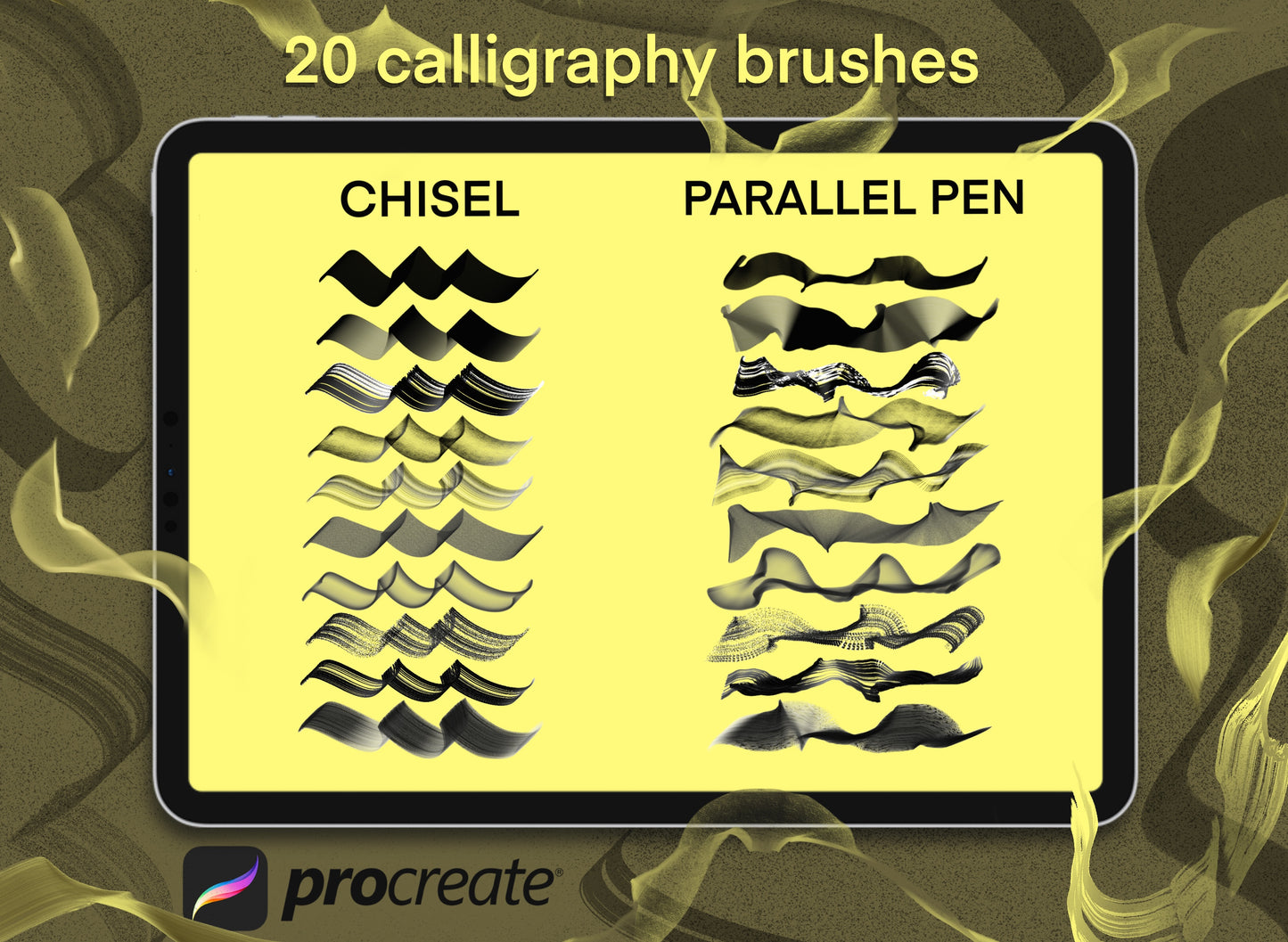 Blackletter calligraphy brushes for procreate