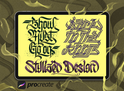 Blackletter calligraphy brushes for procreate