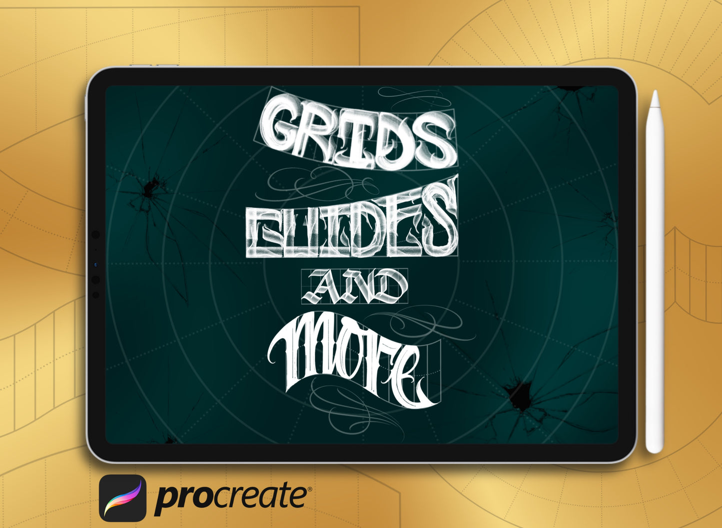 Builder lettering stamp grids guides and more for procreate