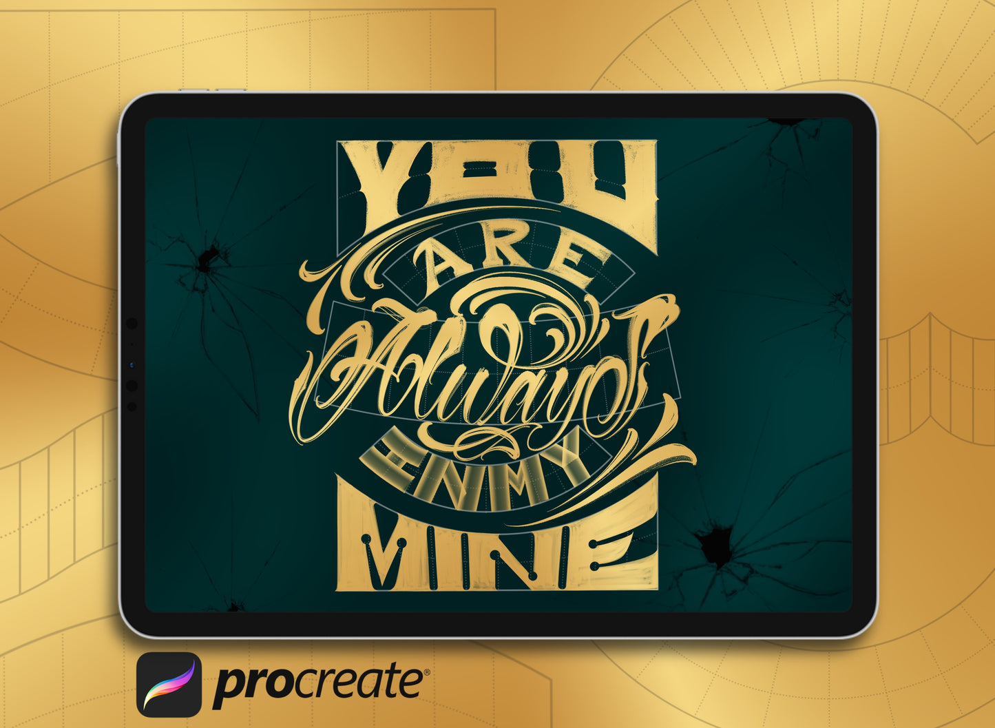 Builder lettering stamp grids guides and more for procreate