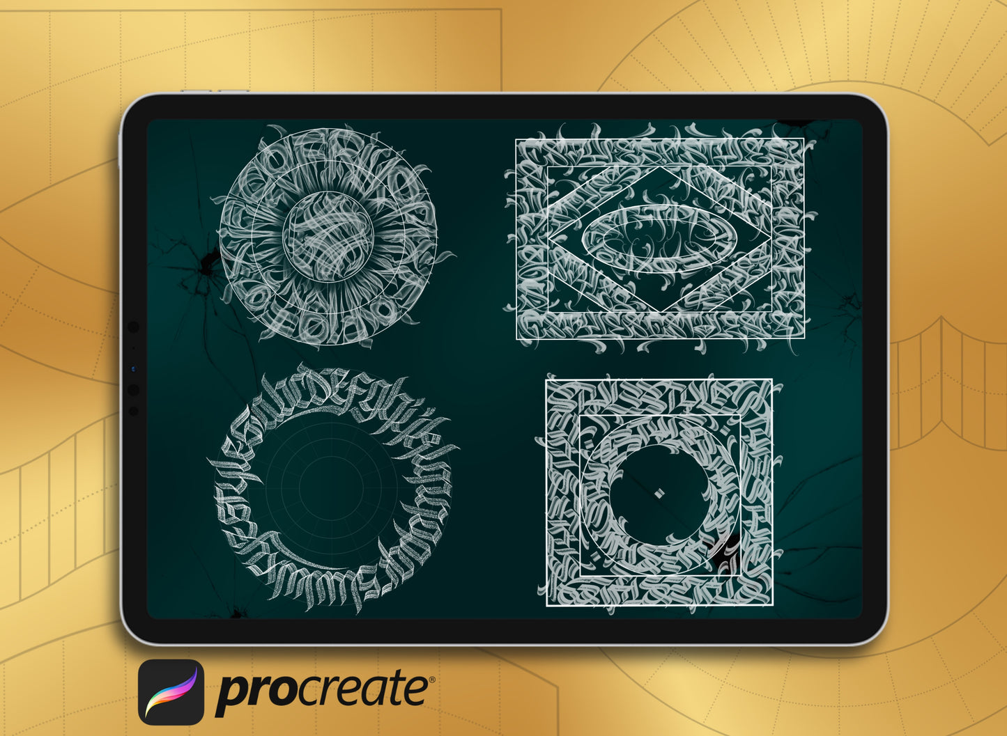 Builder lettering stamp grids guides and more for procreate