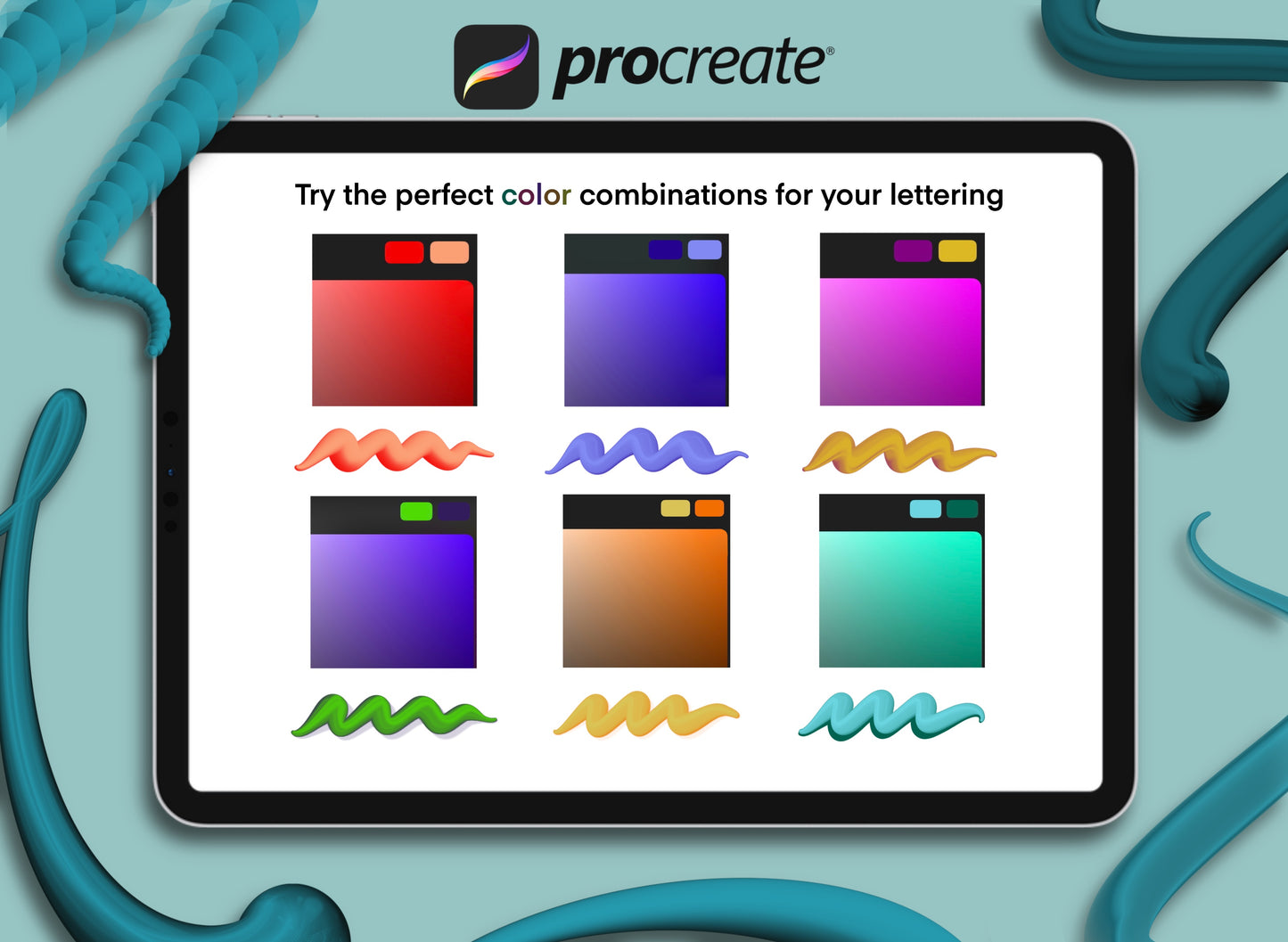 Lettering 3D brushes for procreate