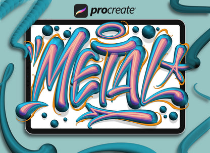 Lettering 3D brushes for procreate