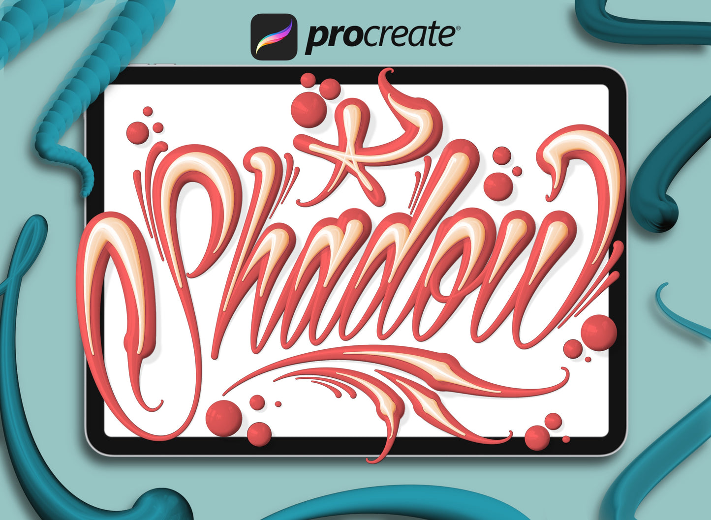 Lettering 3D brushes for procreate