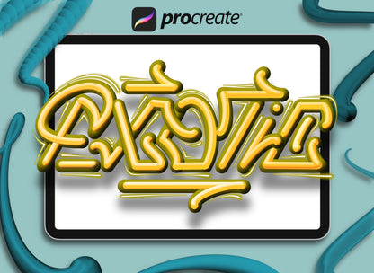Lettering 3D brushes for procreate