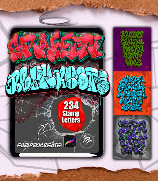 Graffiti-alphabets brushset for Procreate