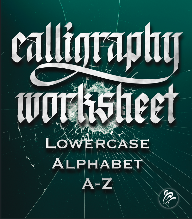 Lowercase Alphabet Calligraphy Worksheets (PDF)