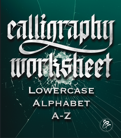 Lowercase Alphabet Calligraphy Worksheets (PDF)