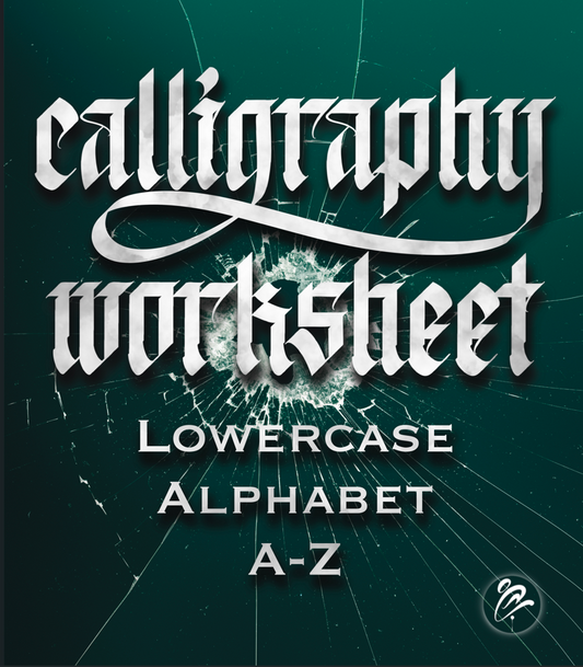 Lowercase Alphabet Calligraphy Worksheets (PDF)