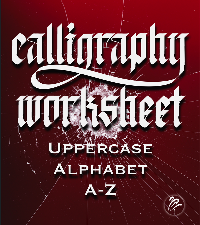 Uppercase Alphabet Calligraphy Worksheets (PDF)