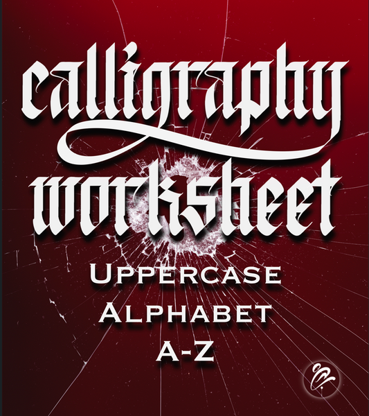 Uppercase Alphabet Calligraphy Worksheets (PDF)